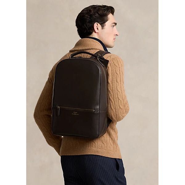 Leather backpack ralph lauren hotsell