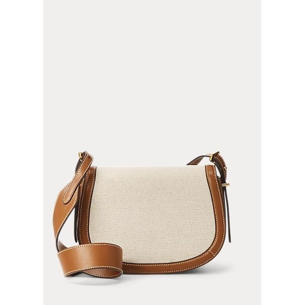 Ralph Lauren Welington Flap Canvas Saddle Shoulder Bag