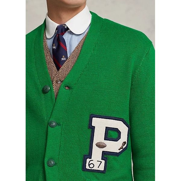 Polo letterman cheap sweater