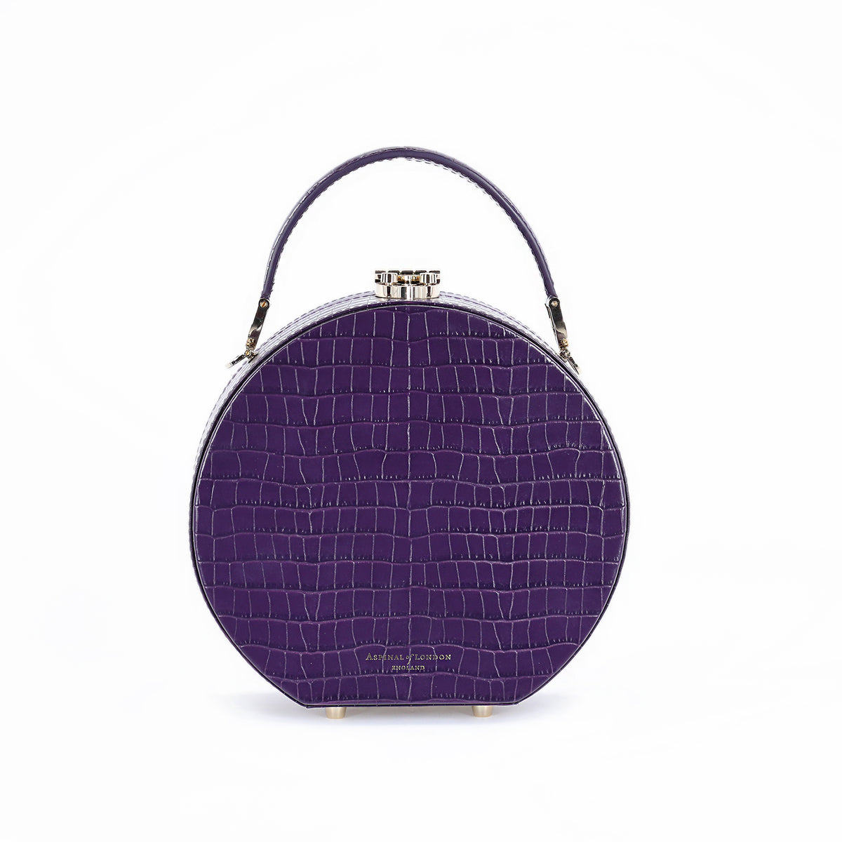 ASPINAL OF LONDON - Hat Box mini croc-embossed leather cross-body bag