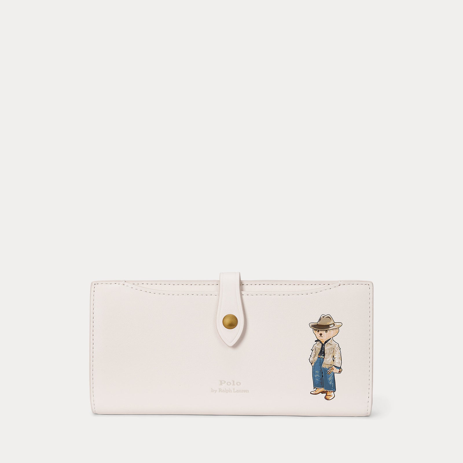 RALPH LAUREN Polo Bear Leather Snap Wallet