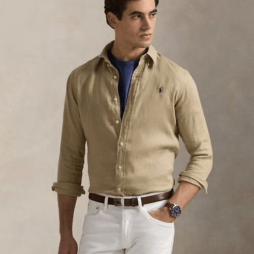 Load image into Gallery viewer, RALPH LAUREN Custom Fit Linen Shirt
