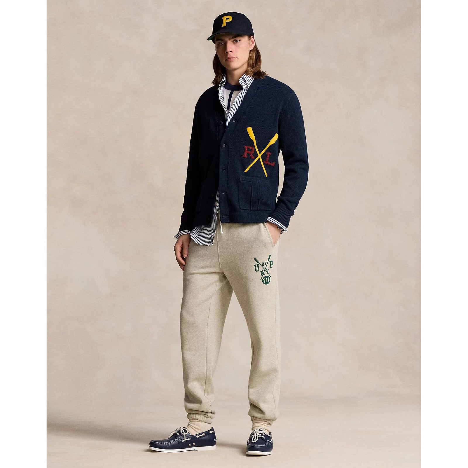 RALPH LAUREN Varsity-Inspired Cotton Cardigan