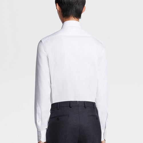 Load image into Gallery viewer, ZEGNA WHITE TROFEO™ 600 COTTON AND SILK LONG-SLEEVE TAILORING SHIRT
