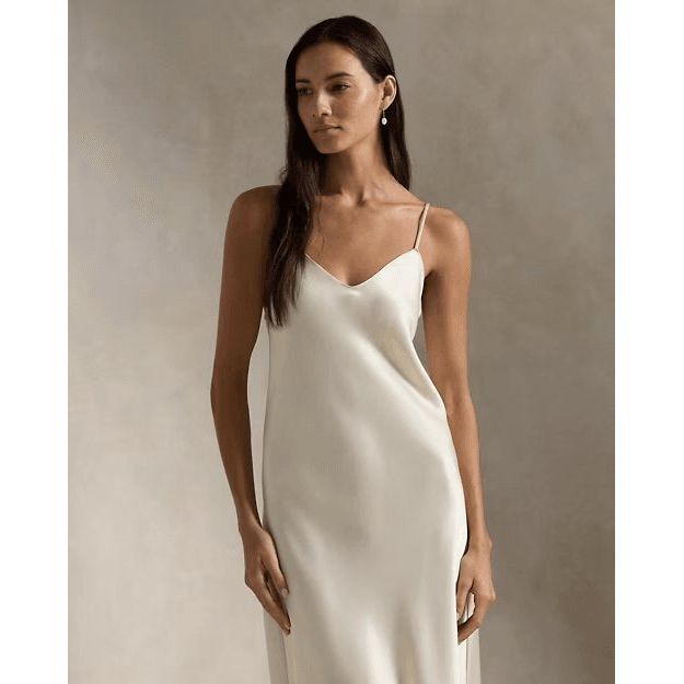 RALPH LAUREN Satin Midi Slip Dress