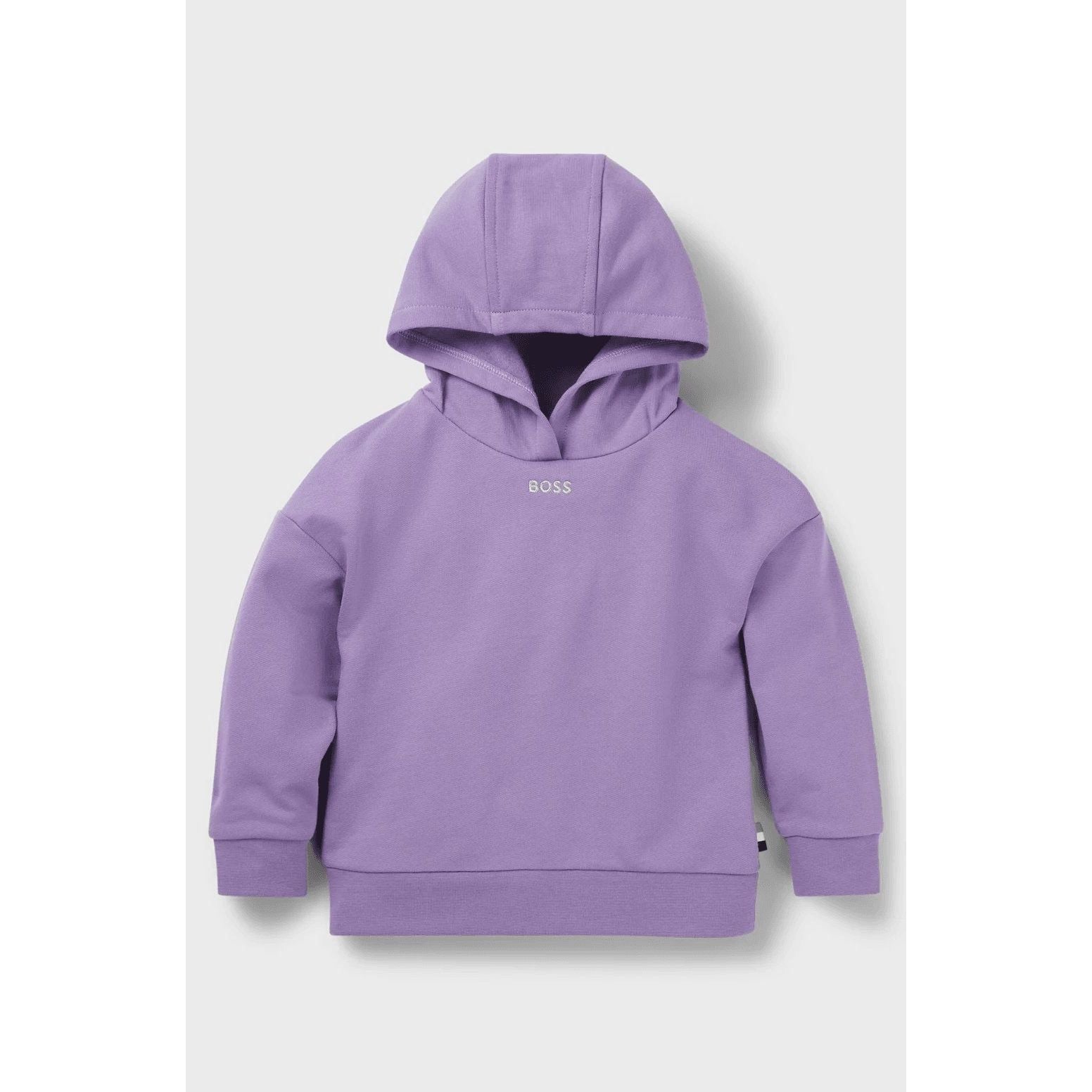 BOSS KIDS' OVERSIZED-FIT HOODIE WITH EMBROIDERED LOGO