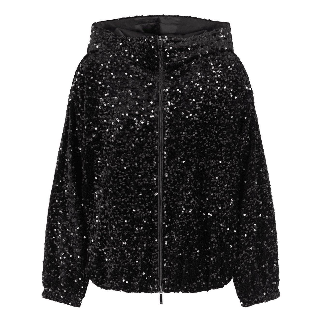 EMPORIO ARMANI sequin-embellished bomber jacket