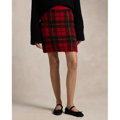 Load image into Gallery viewer, RALPH LAUREN Plaid Alpaca-Blend Miniskirt
