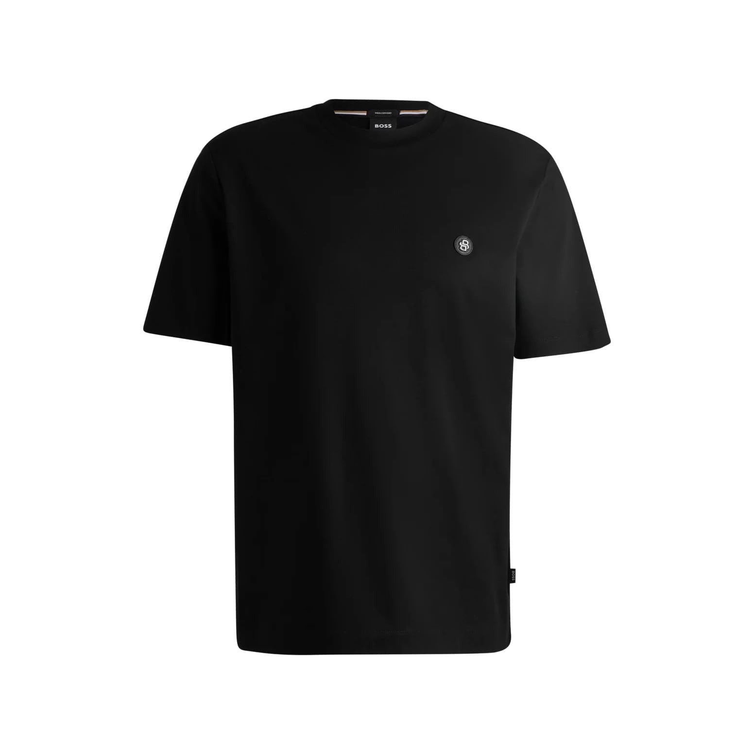 BOSS MERCERIZED-COTTON REGULAR-FIT T-SHIRT WITH DOUBLE MONOGRAM