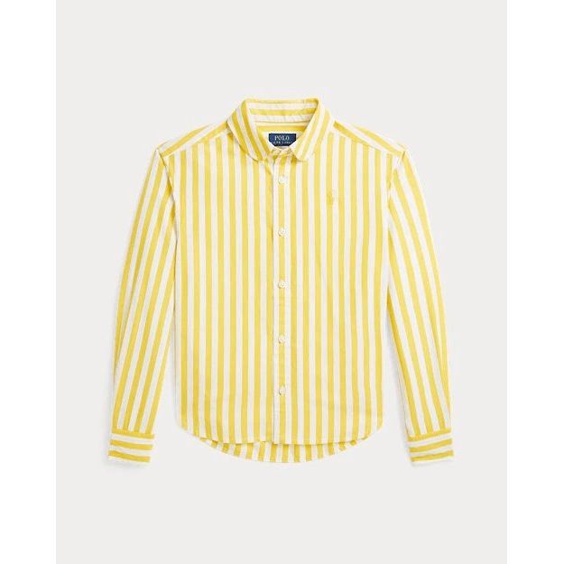 RALPH LAUREN Striped Cotton Poplin Boxy Shirt