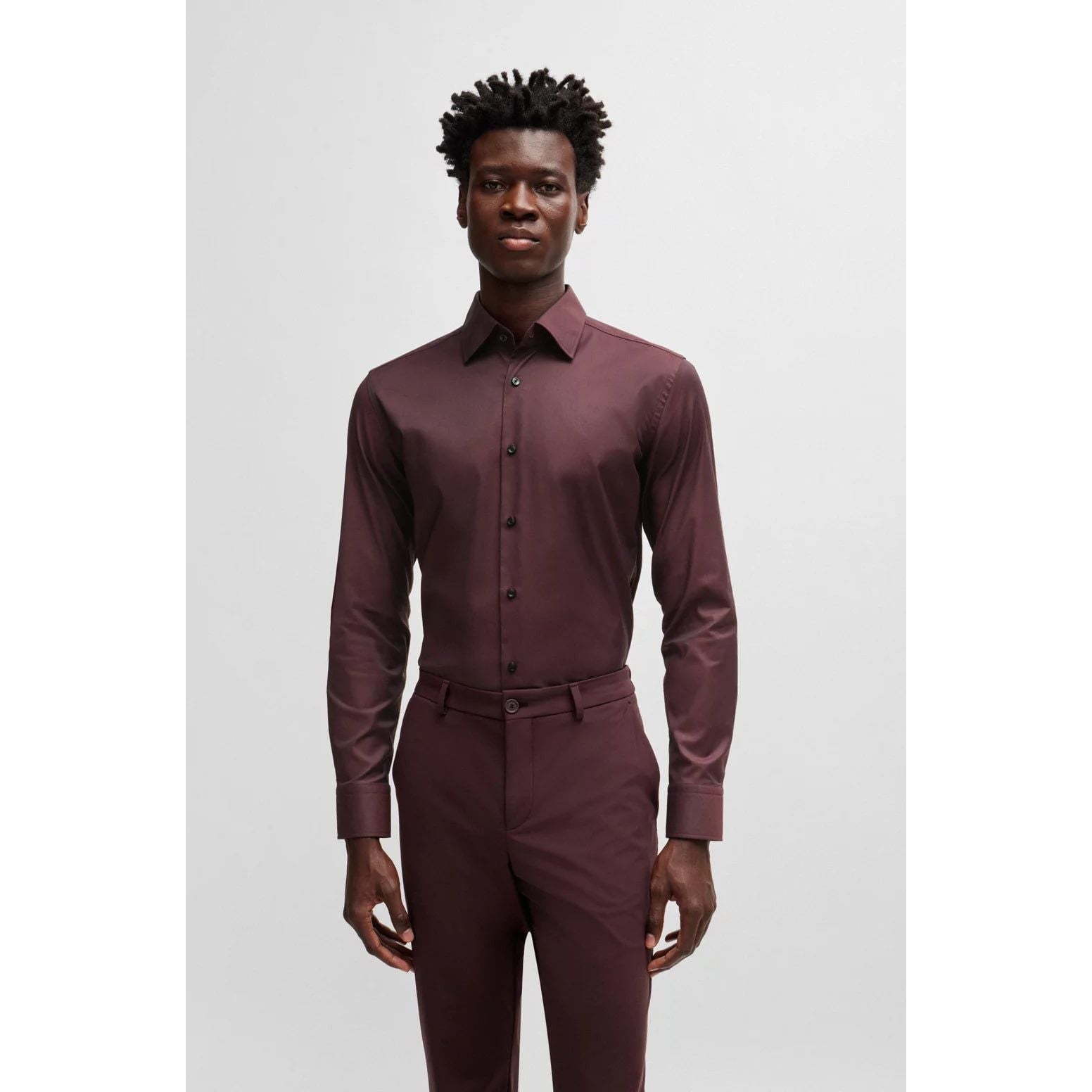 BOSS SLIM-FIT SHIRT IN PERFORMANCE-STRETCH TWILL