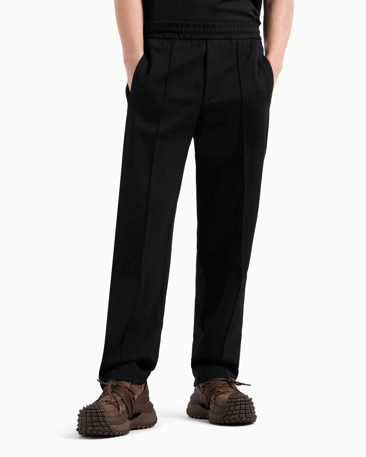 EMPORIO ARMANI Jersey trousers with logo bands