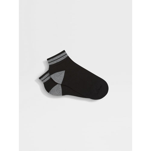 Load image into Gallery viewer, ZEGNA BLACK COTTON BLEND SOCKS
