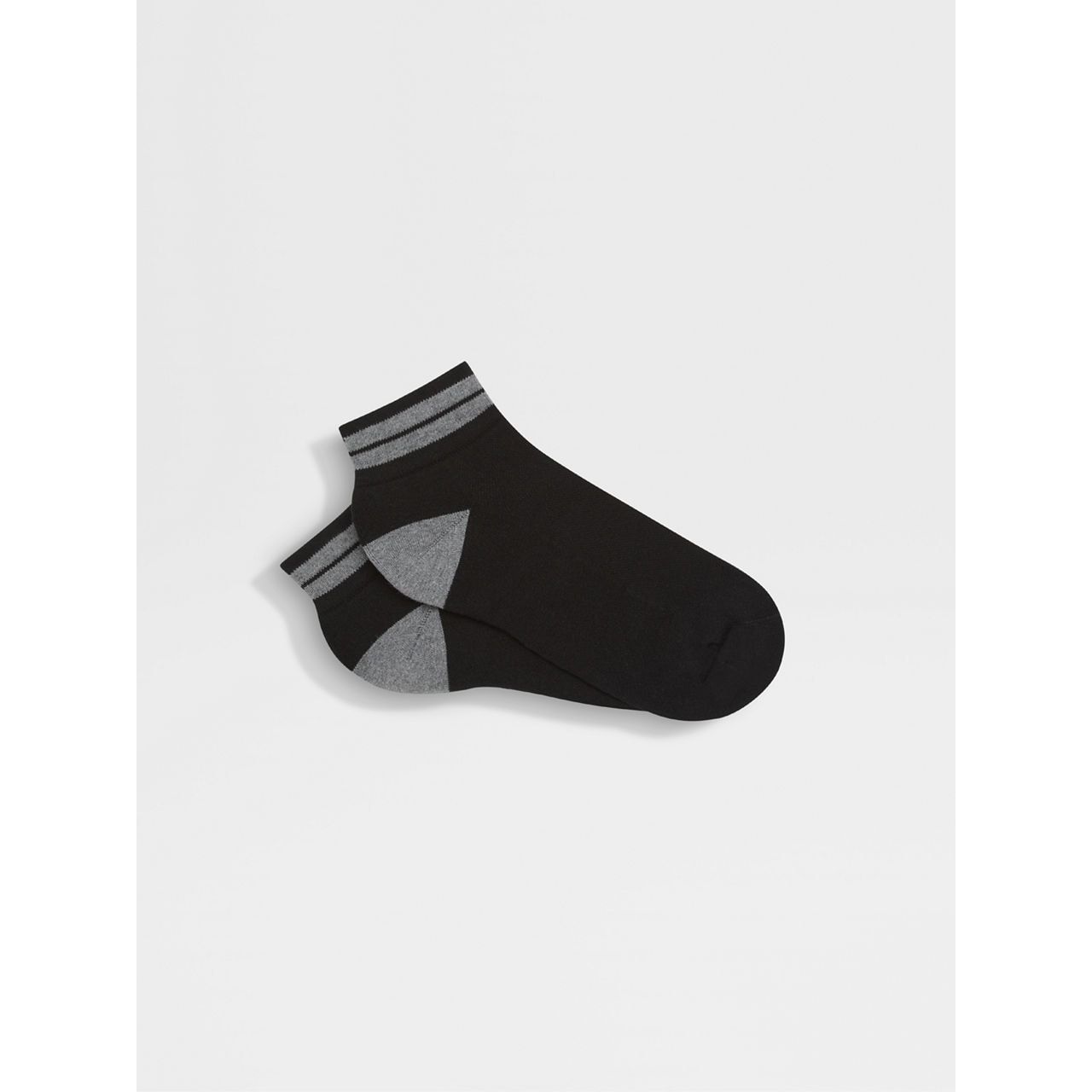 ZEGNA BLACK COTTON BLEND SOCKS