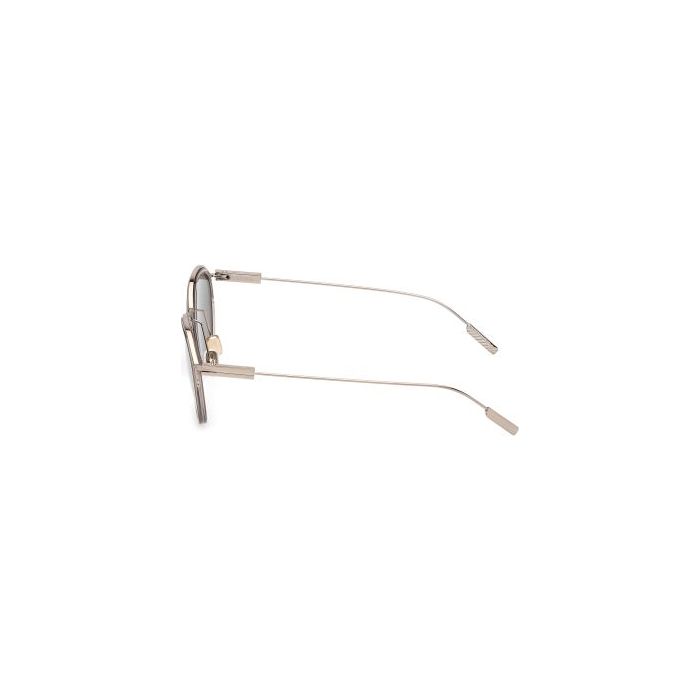 ZEGNA TRANSPARENT OYSTER ACETATE AND METAL SUNGLASSES