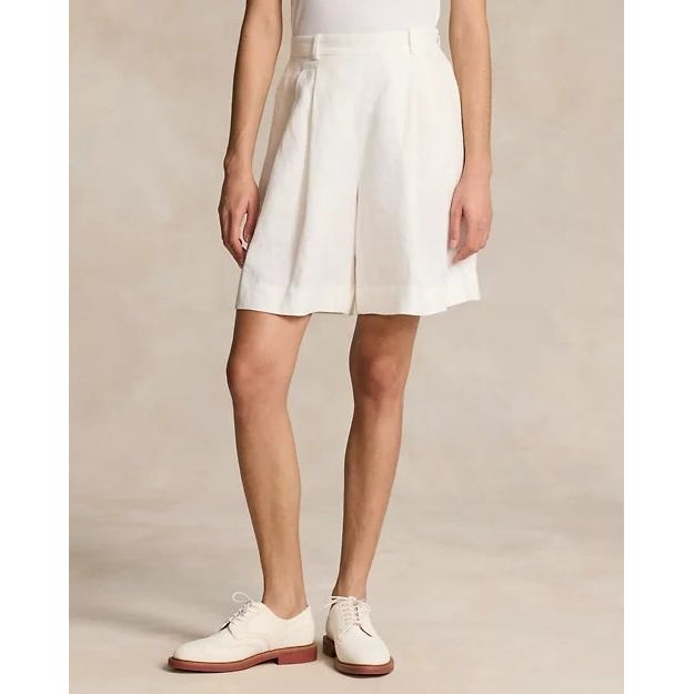 POLO RALPH LAUREN LONG PLEATED LINEN SHORT - Yooto