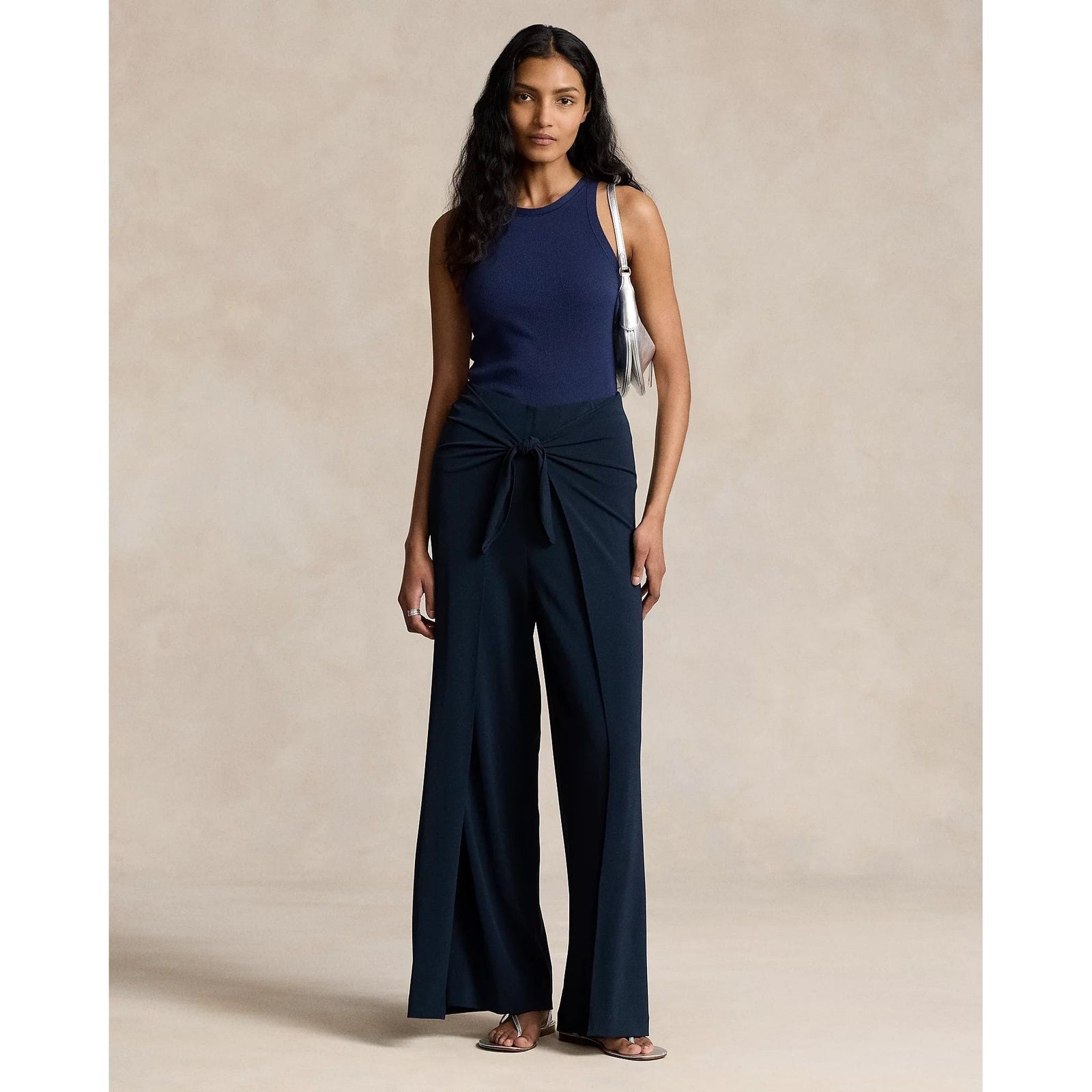 POLO RALPH LAUREN JERSEY WIDE-LEG WRAP TROUSER