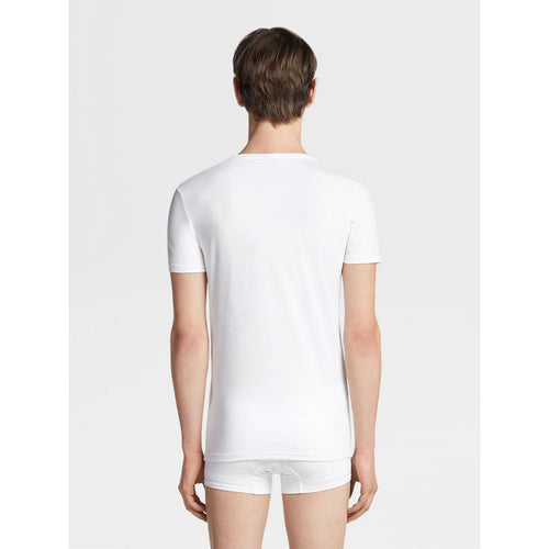 Load image into Gallery viewer, ZEGNA WHITE STRETCH MODAL T-SHIRT
