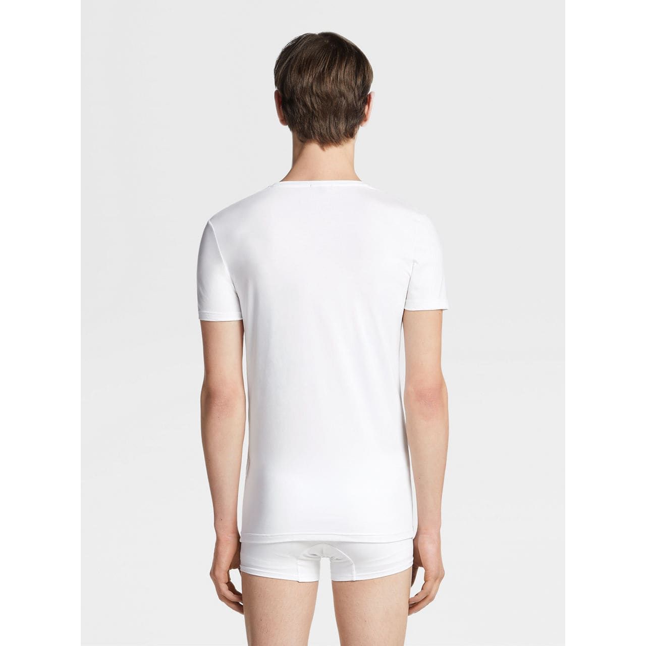 ZEGNA WHITE STRETCH MODAL T-SHIRT