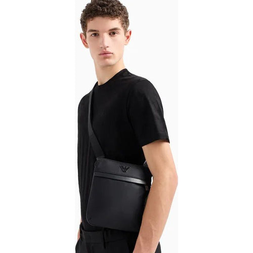 Load image into Gallery viewer, EMPORIO ARMANI FLAT ARMANI SUSTAINABILITY VALUES CROSSBODY BAG IN RECYCLED NYLON - Yooto
