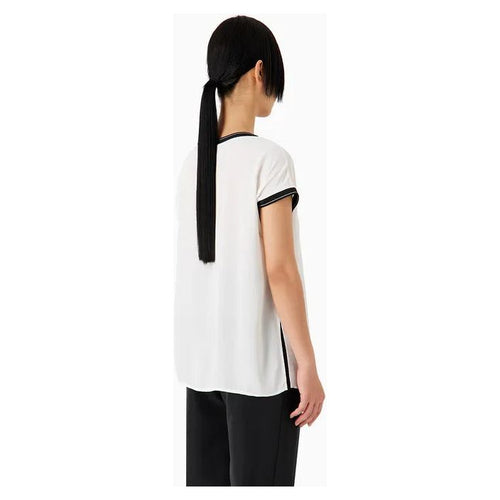 Load image into Gallery viewer, EMPORIO ARMANI SHORT-SLEEVED VISCOSE-CRÊPE BLOUSE - Yooto
