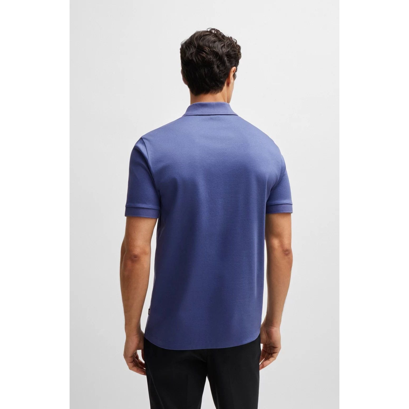 BOSS MERCERISED-COTTON SLIM-FIT POLO SHIRT WITH ZIP PLACKET