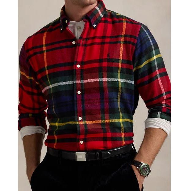 RALPH LAUREN Classic Fit Plaid Flannel Shirt