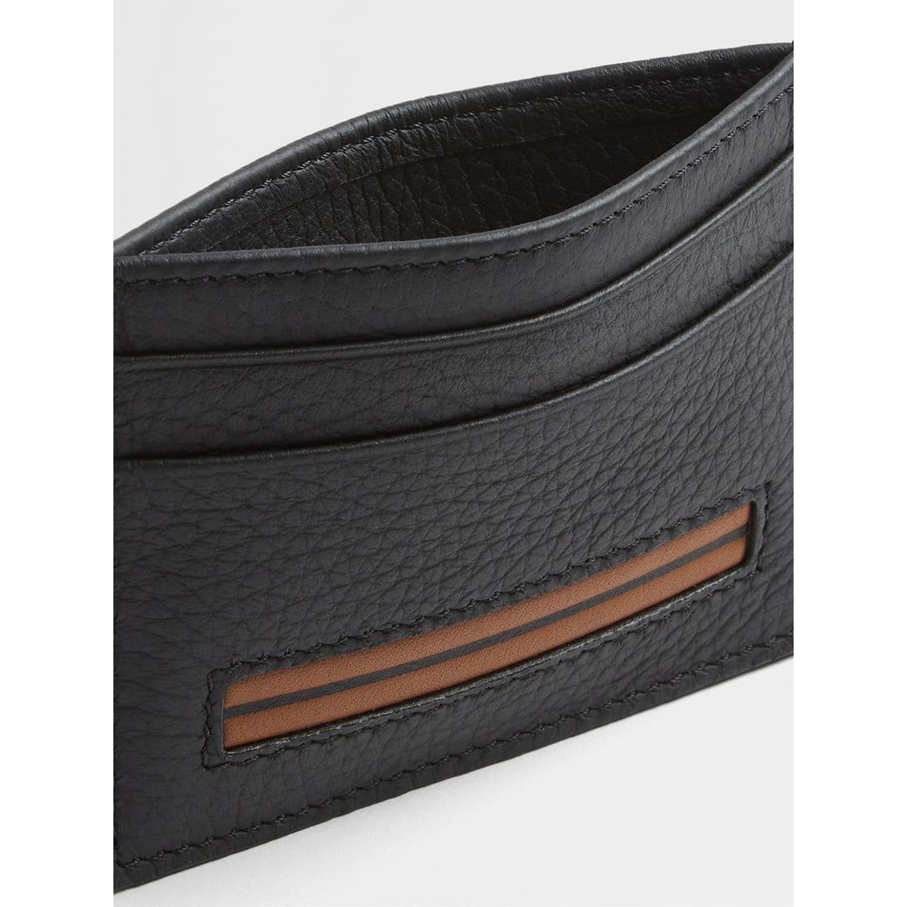 ZEGNA BLACK DEERSKIN CARD CASE