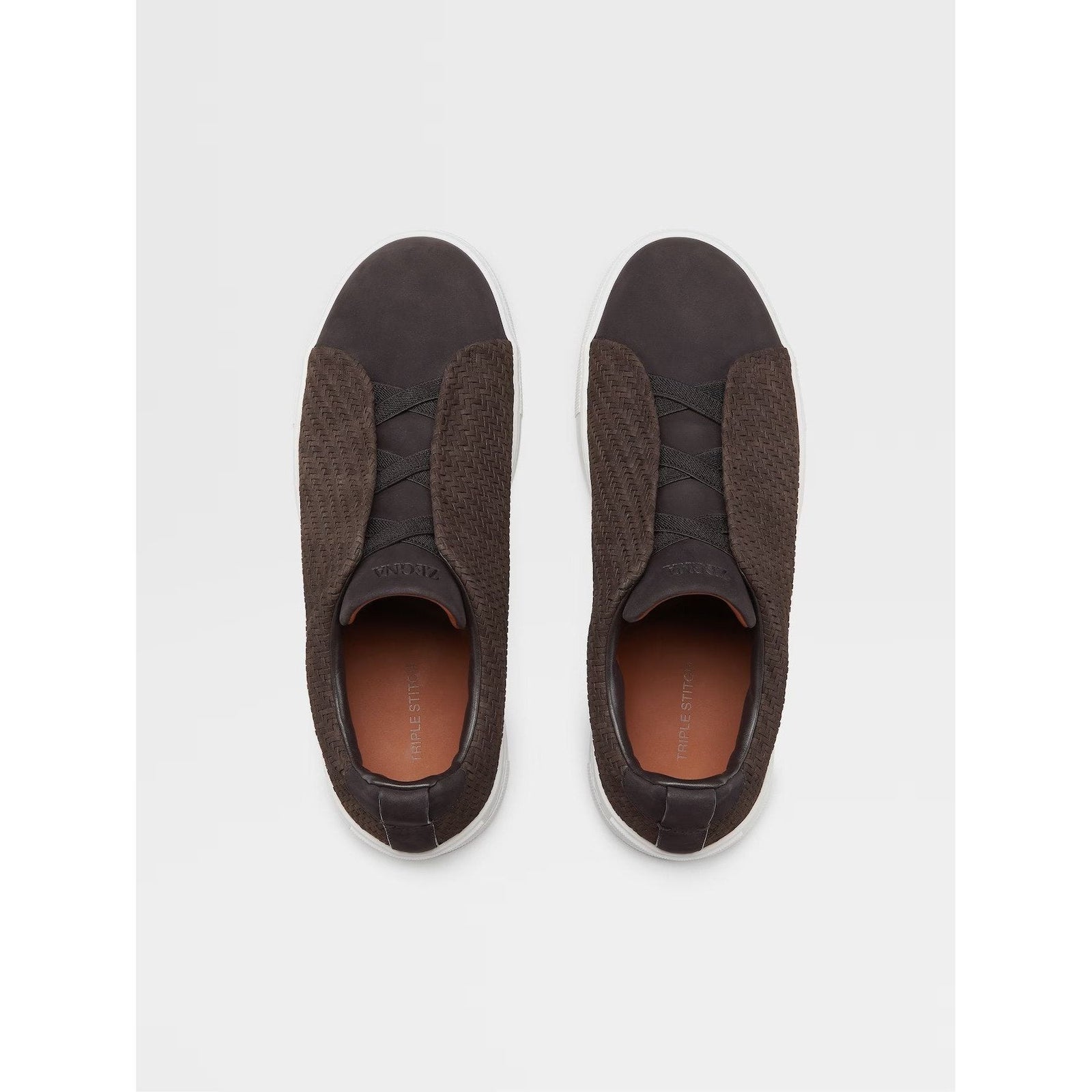 ZEGNA Dark Brown PELLETESSUTA™ Nubuck Triple Stitch™ Sneakers