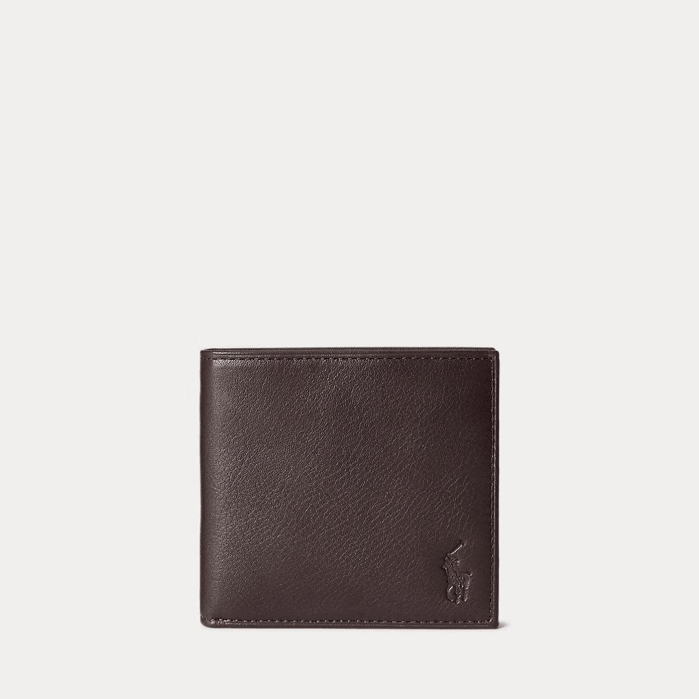 RALPH LAUREN Pebbled Leather Billfold Wallet