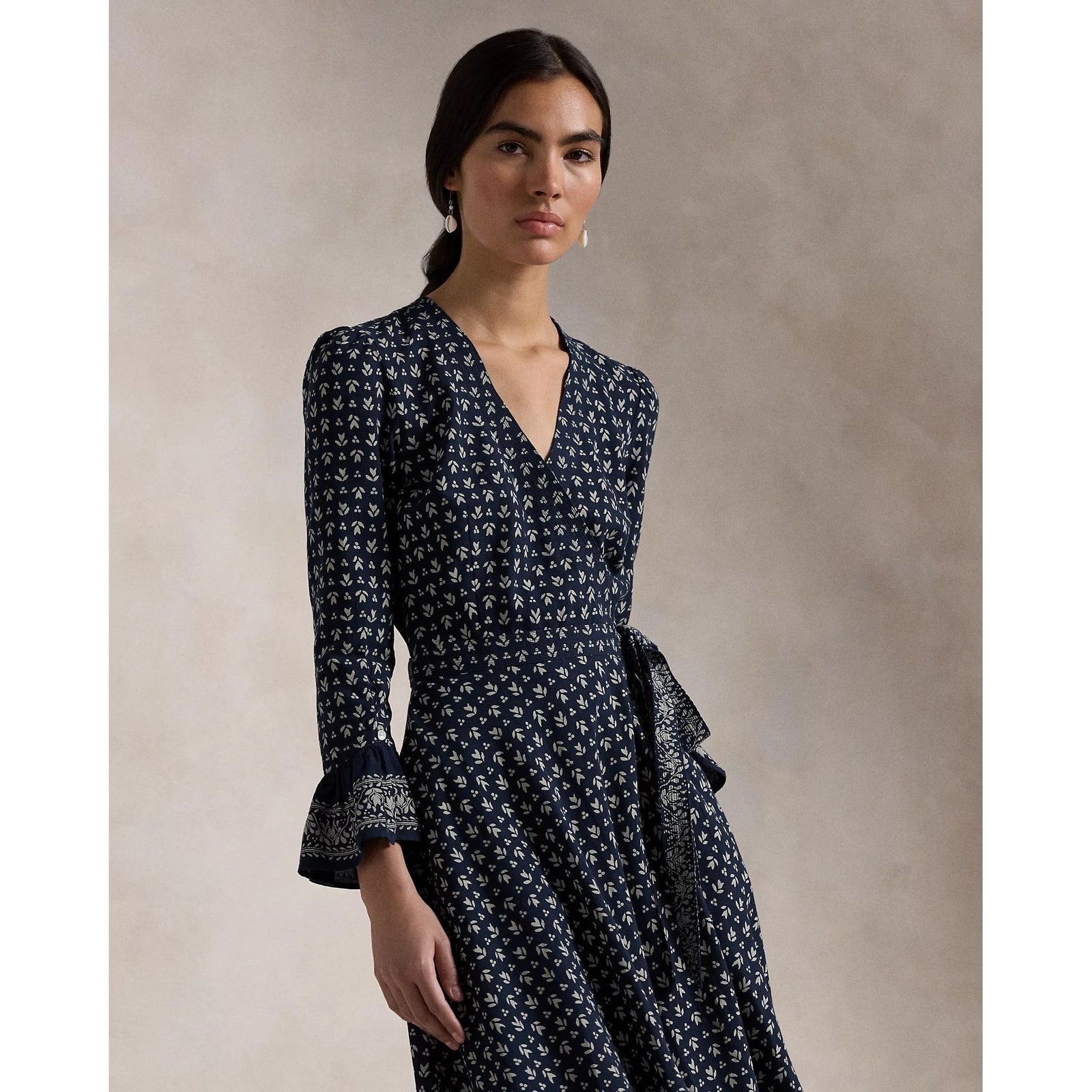 POLO RALPH LAUREN FLORAL-PRINT WRAP DRESS