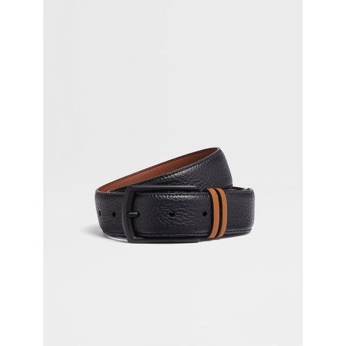 Load image into Gallery viewer, ZEGNA BLACK LEATHER BELT
