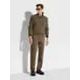 ZEGNA KHAKI COTTON ROCCIA JEANS