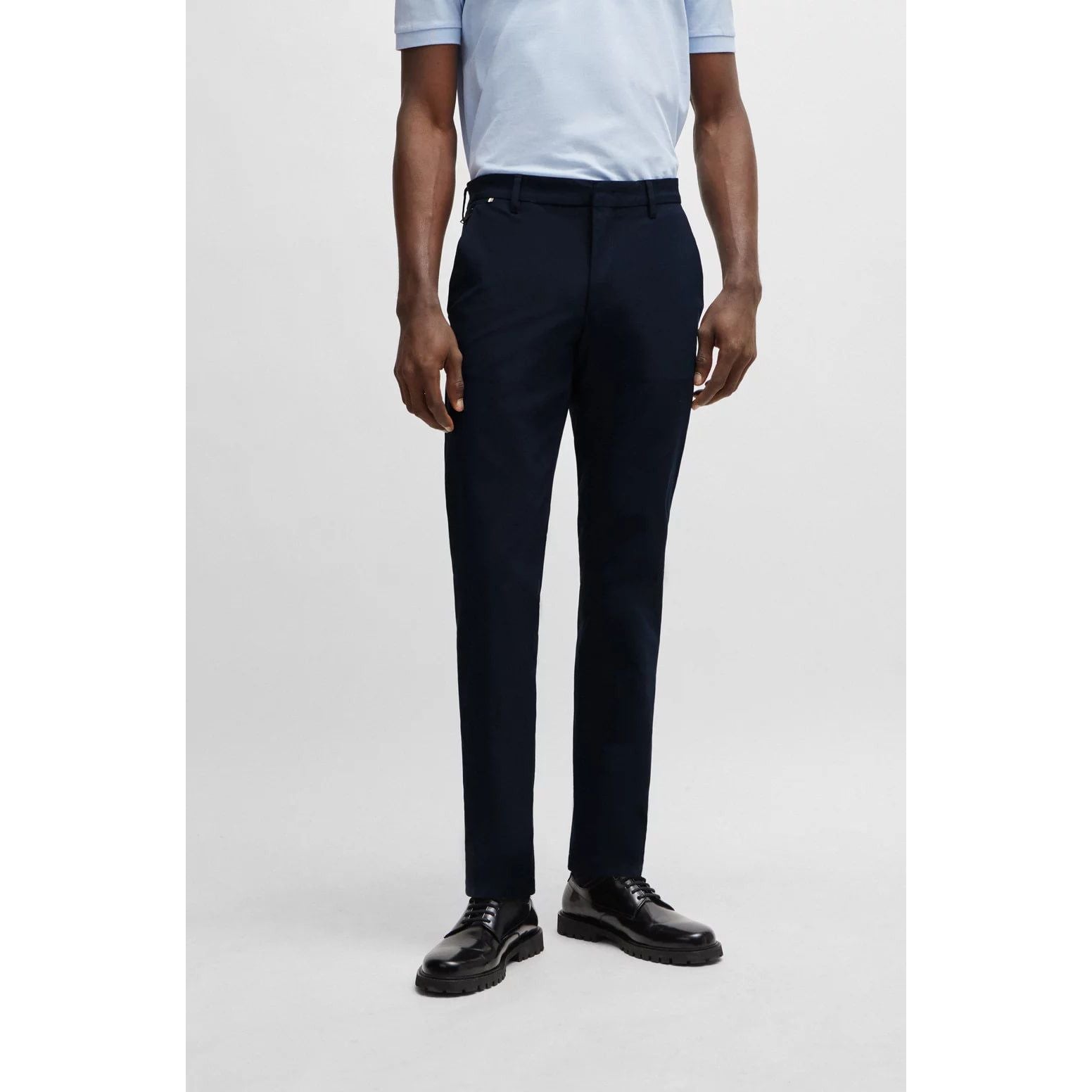 BOSS SLIM-FIT TROUSERS IN COTTON