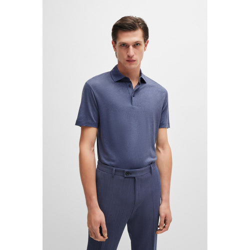 Load image into Gallery viewer, BOSS SLIM-FIT POLO SHIRT WITH STRIPED COLLAR
