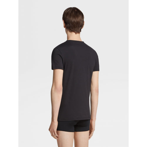 Load image into Gallery viewer, ZEGNA BLACK STRETCH COTTON T-SHIRT
