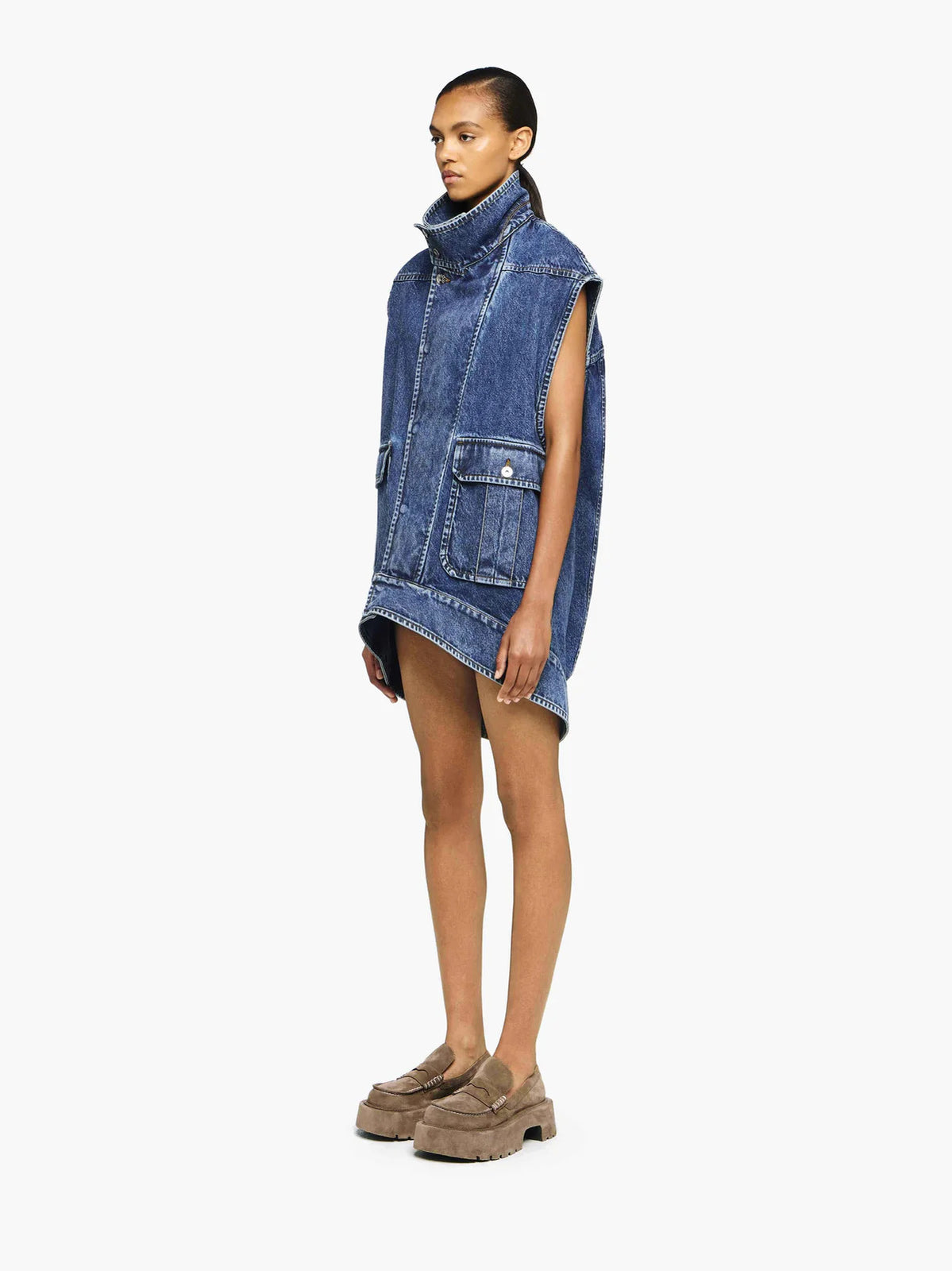 JW Anderson OVERSIZED SLEEVELESS HIGH NECK JACKET