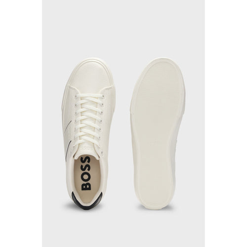 Load image into Gallery viewer, BOSS FAUX-LEATHER TRAINERS WITH PLAIN AND GRAINED TEXTURES
