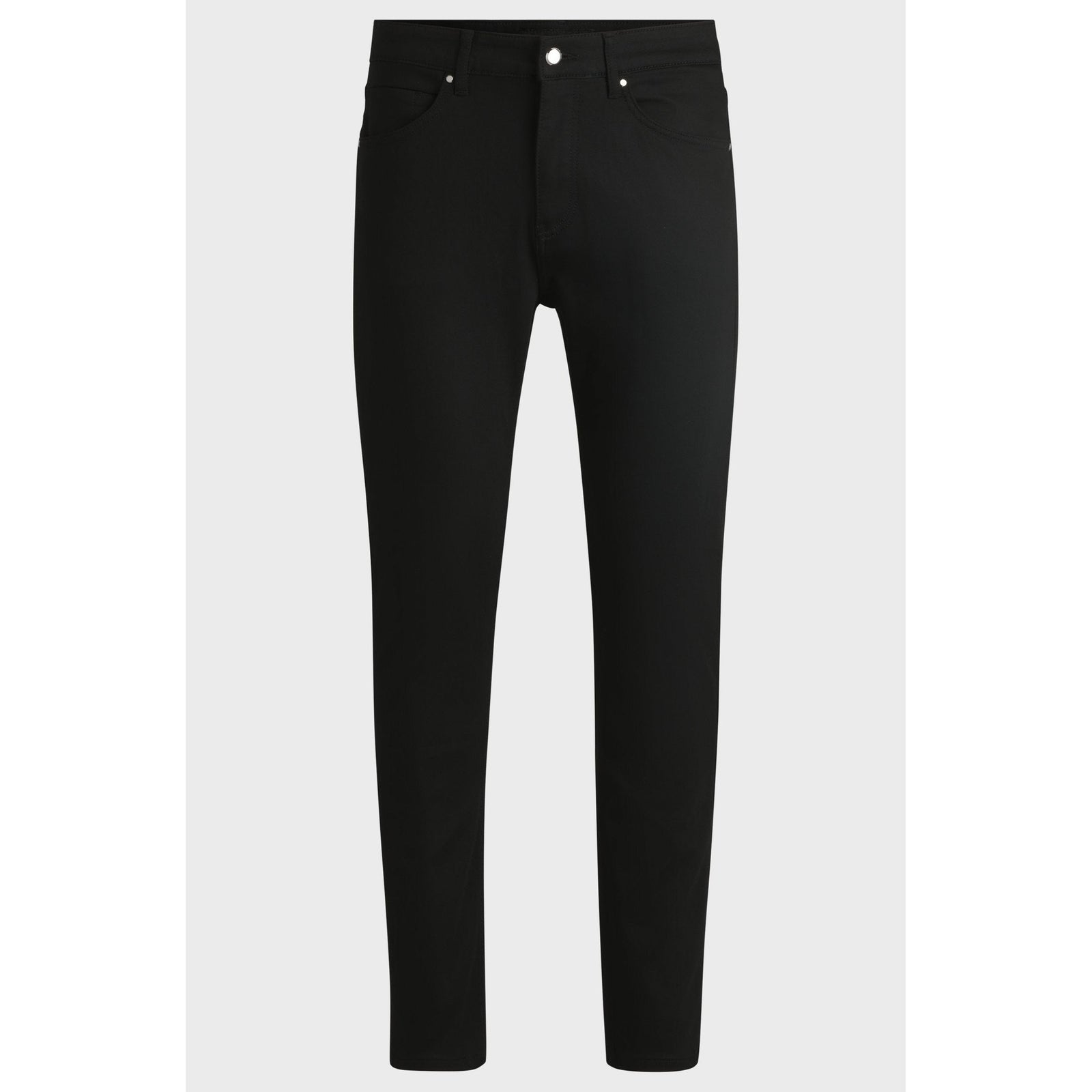 BOSS PORSCHE X BOSS TAPERED-FIT JEANS IN BLACK PERFORMANCE DENIM