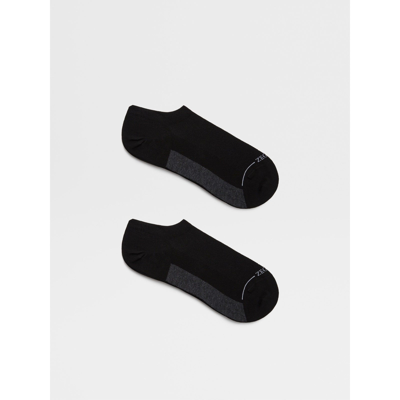 ZEGNA BLACK STRETCH LYOCELL BLEND SOCKS