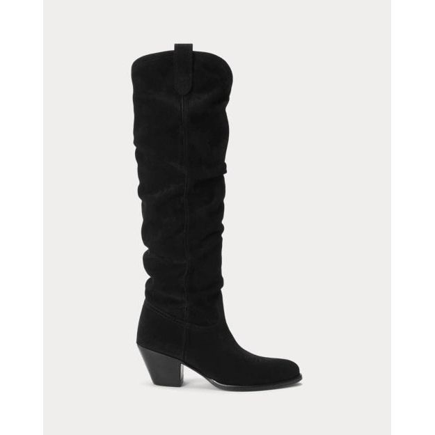 RALPH LAUREN Suede Tall Western Boot