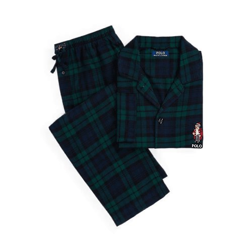 RALPH LAUREN Polo Bear Plaid Flannel Pyjama Set