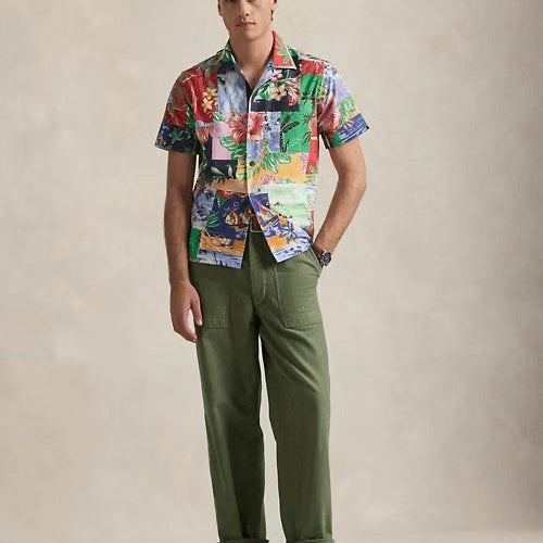 Load image into Gallery viewer, RALPH LAUREN Classic Fit Patchwork-Print Oxford Shirt
