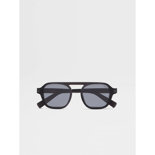 Load image into Gallery viewer, ZEGNA TRANSPARENT DARK GREY AURORA II ACETATE SUNGLASSES
