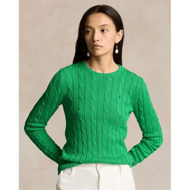 RALPH LAUREN Cable-Knit Cotton Crewneck Jumper