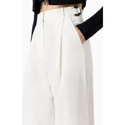 Load image into Gallery viewer, EMPORIO ARMANI HIGH-RISE COTTON-BLEND PALAZZO TROUSERS - Yooto
