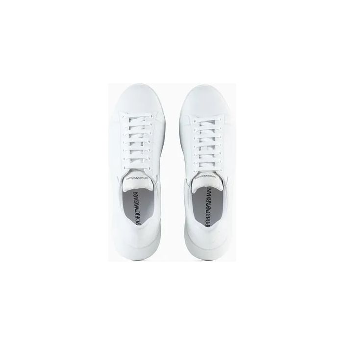 EMPORIO ARMANI TUMBLED LEATHER SNEAKERS