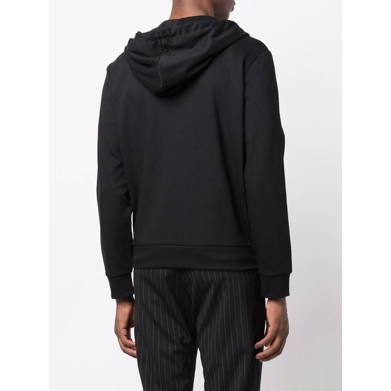 EMPORIO ARMANI logo-patch zip-up hoodie