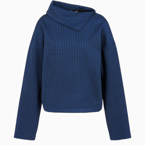 Load image into Gallery viewer, EMPORIO ARMANI Jumper with a large turned-up collar in viscose jacquard jersey
