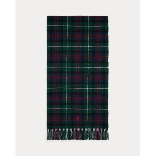 Load image into Gallery viewer, RALPH LAUREN Plaid Fringe-Trim Wool Scarf
